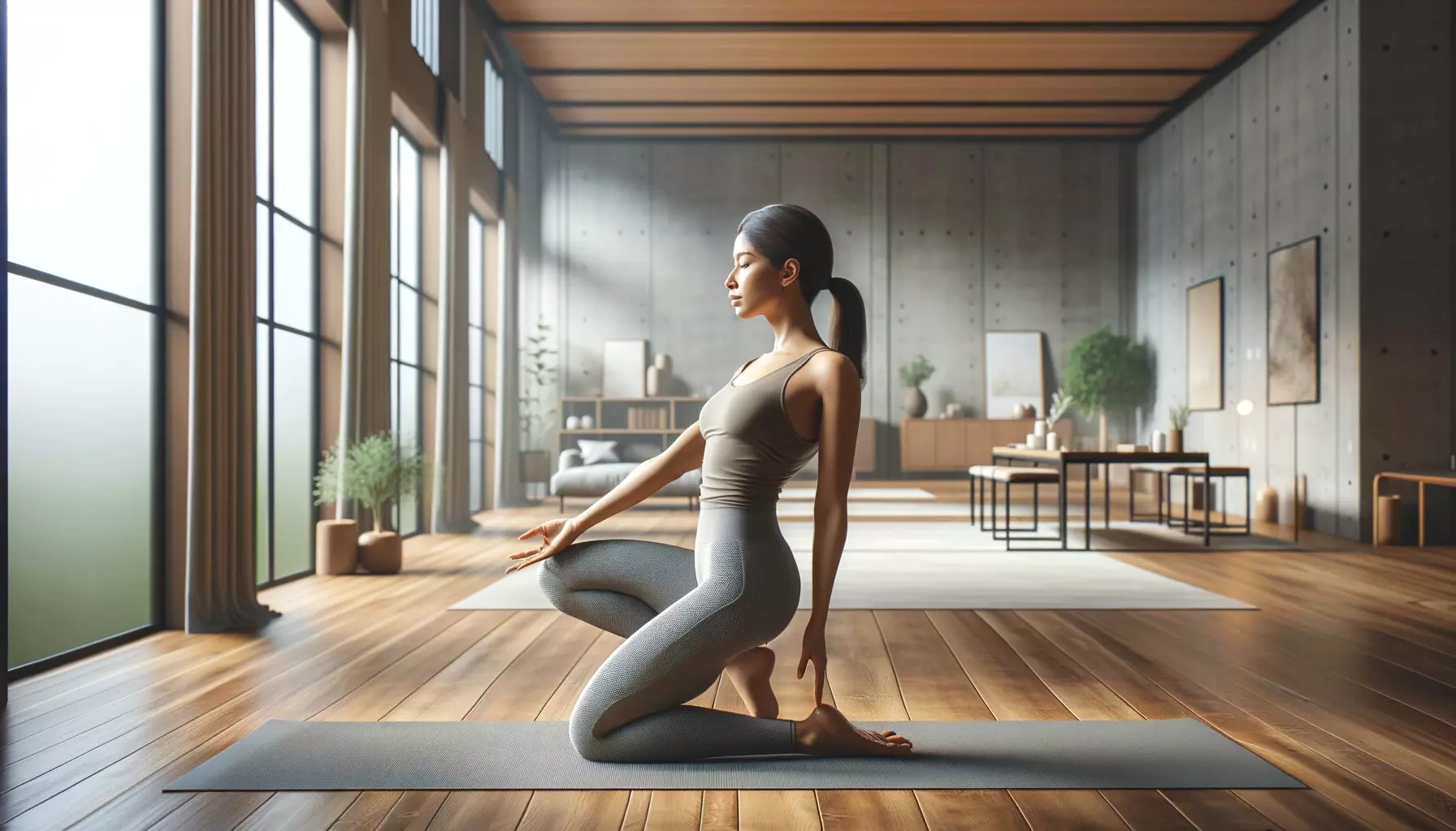 athletics young woman training yoga 